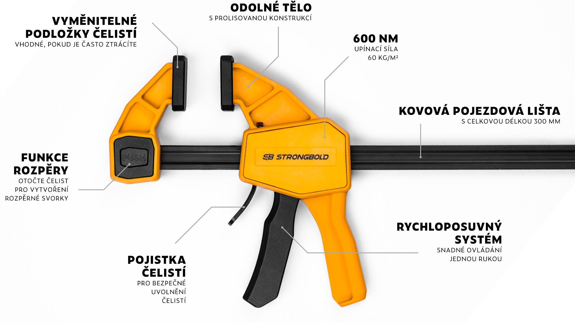 Svorka STRONGBOLD StrongClamp C530 30 Cm Regals cz svorka-strongbold-strongclamp-c530-30-cm-regals-cz
